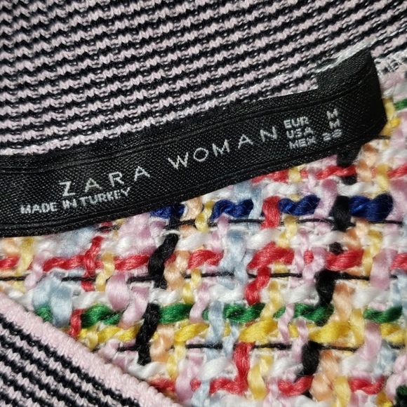 Zara Woman Tweed Multi-colored Fringe Top - Picture 12 of 16